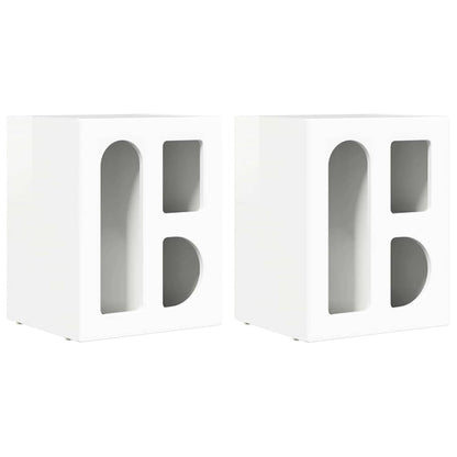 vidaXL Bedside Table 2 pcs High Gloss White 40 x 35 x 50 cm