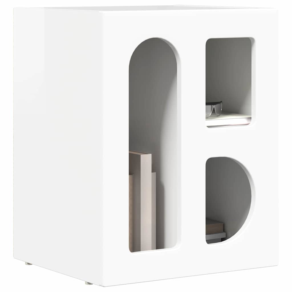 vidaXL Bedside Table 2 pcs High Gloss White 40 x 35 x 50 cm