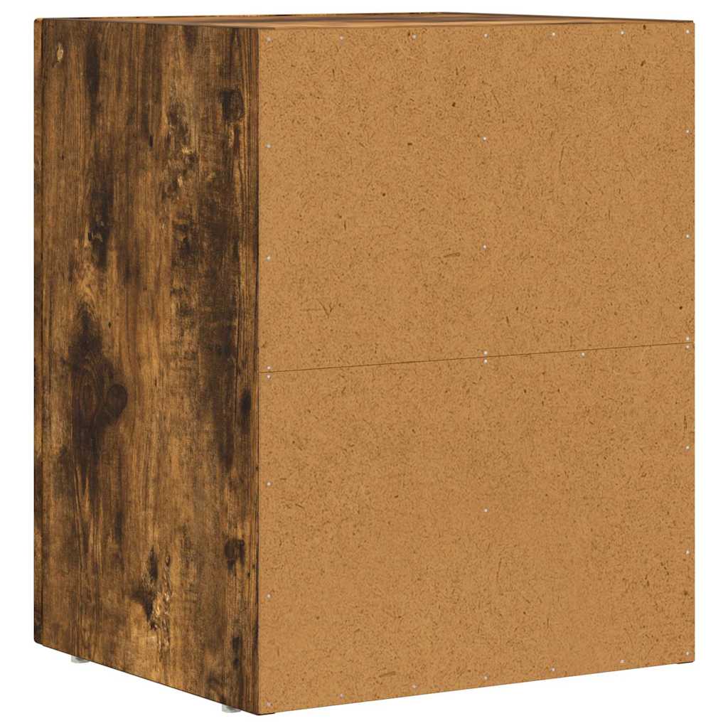 vidaXL Bedside Table ELST Smoked Oak 40 x 35 x 50 cm Engineered Wood