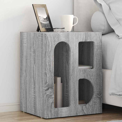 vidaXL Bedside Table ELST Grey Sonoma 40 x 35 x 50 cm Engineered Wood