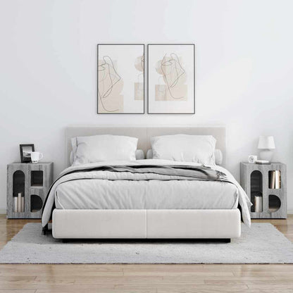 vidaXL Bedside Table ELST 2 pcs Grey Sonoma 40 x 35 x 50 cm