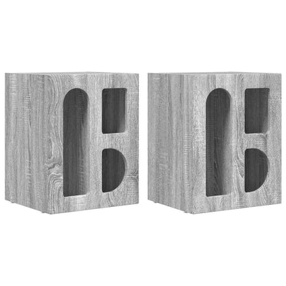 vidaXL Bedside Table ELST 2 pcs Grey Sonoma 40 x 35 x 50 cm