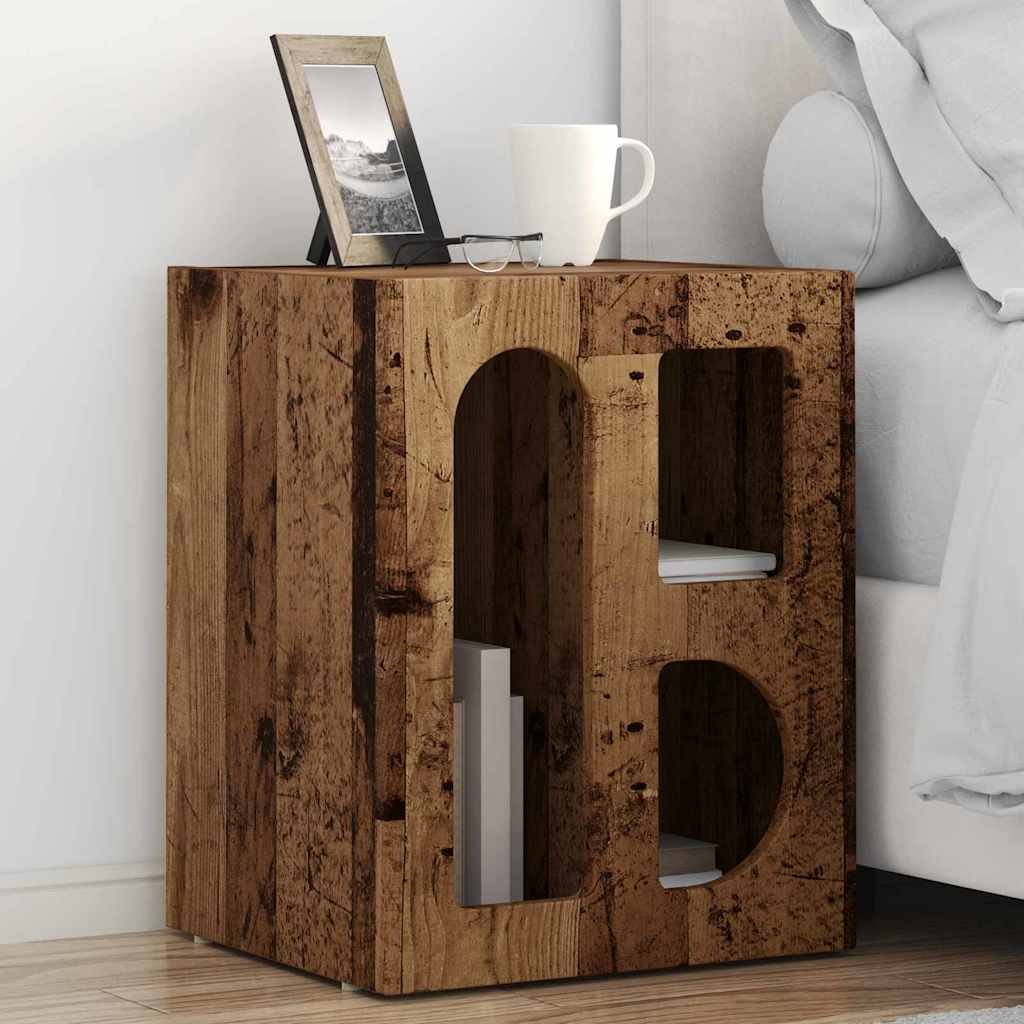 vidaXL Bedside Table ELST Old Wood 40 x 35 x 50 cm Engineered Wood
