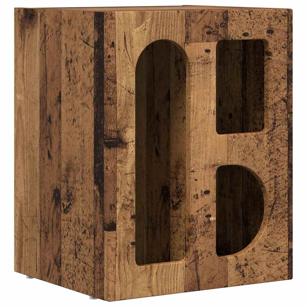 vidaXL Bedside Table ELST Old Wood 40 x 35 x 50 cm Engineered Wood