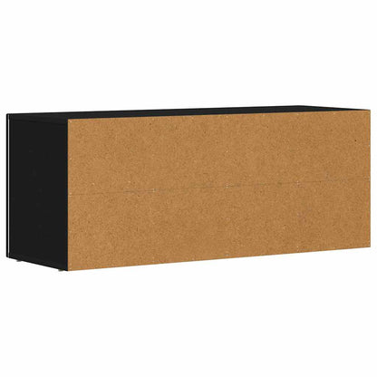 vidaXL TV Cabinet ELST 100 x 35 x 40 cm Black Engineered Wood