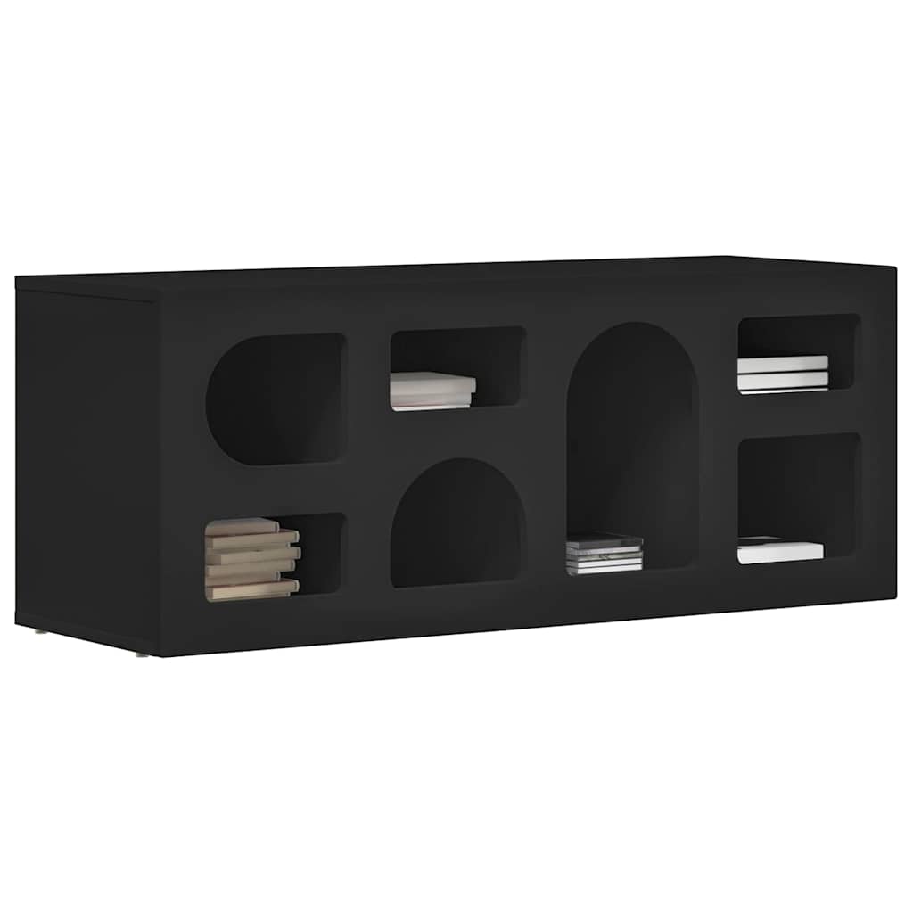 vidaXL TV Cabinet ELST 100 x 35 x 40 cm Black Engineered Wood