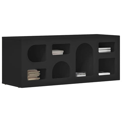 vidaXL TV Cabinet ELST 100 x 35 x 40 cm Black Engineered Wood