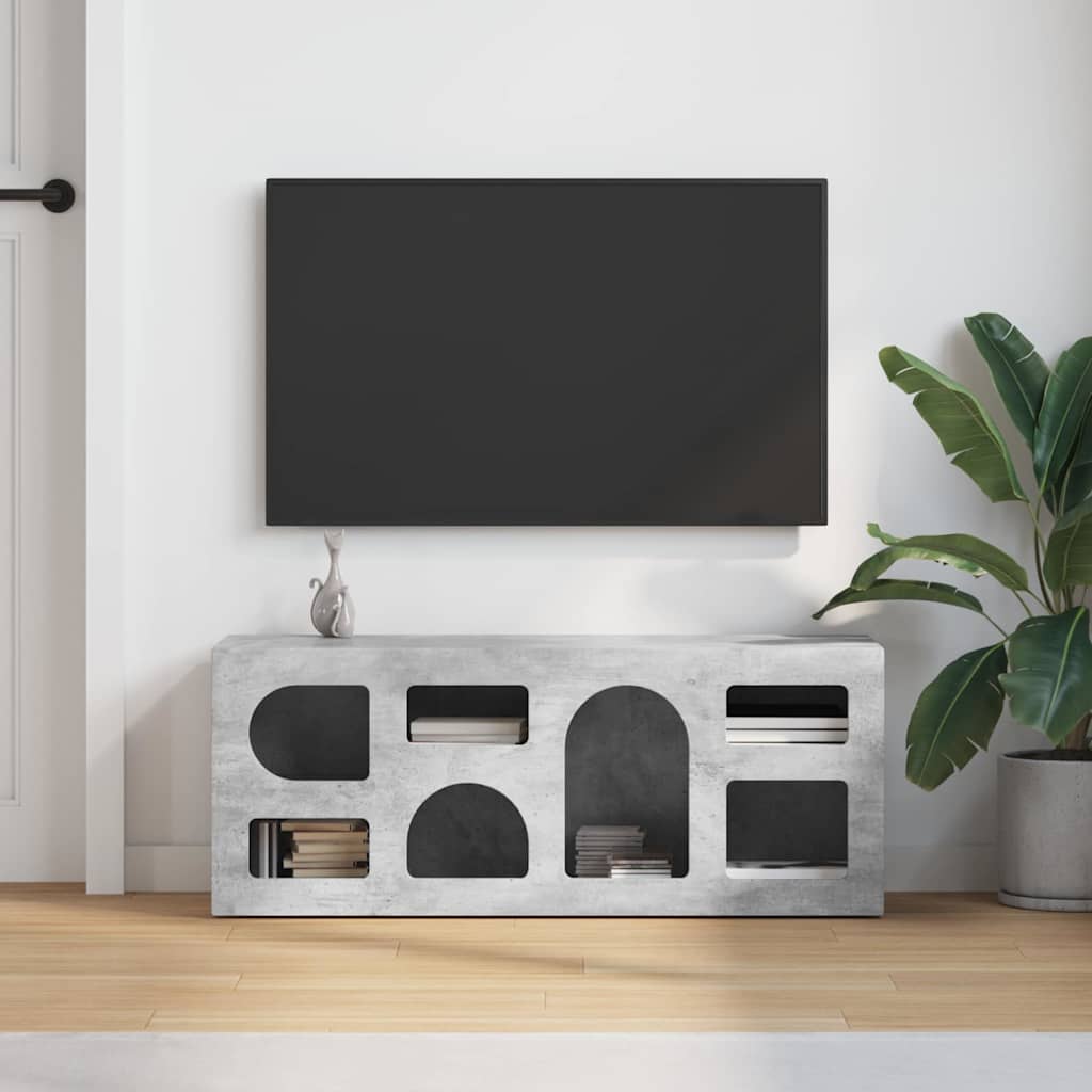 vidaXL TV Cabinet ELST 100 x 35 x 40 cm Concrete Grey Engineered Wood