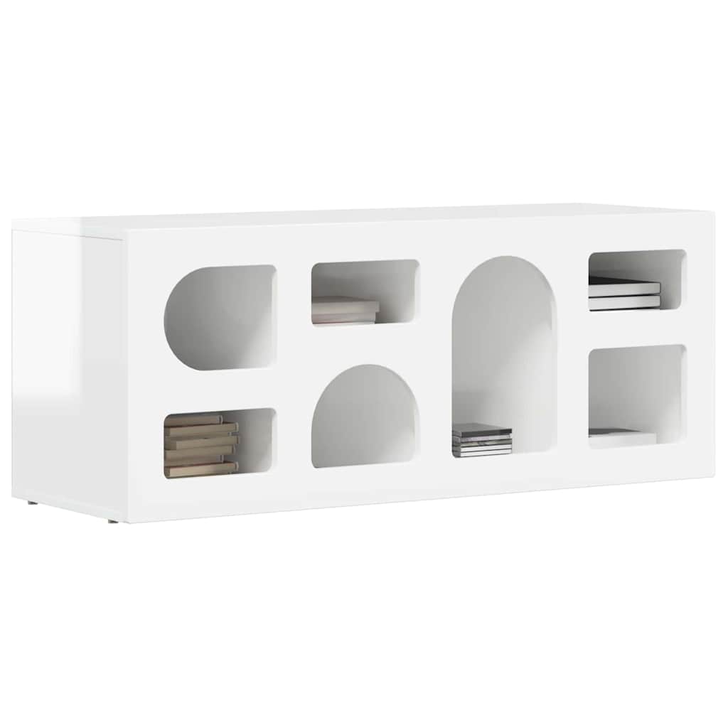 vidaXL TV Cabinet ELST 100 x 35 x 40 cm High Gloss White