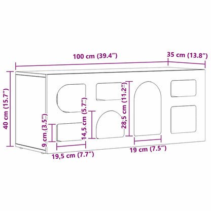 vidaXL TV Cabinet High Gloss White 100 x 35 x 40 cm Engineered Wood
