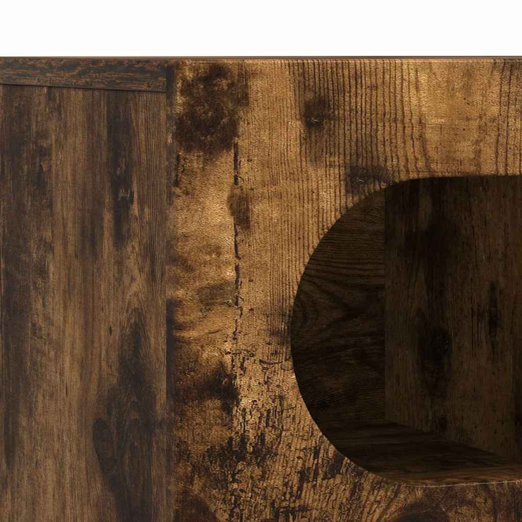 vidaXL TV Cabinet ELST 100 x 35 x 40 cm Smoked Oak Engineered Wood