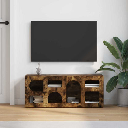 vidaXL TV Cabinet ELST 100 x 35 x 40 cm Smoked Oak Engineered Wood