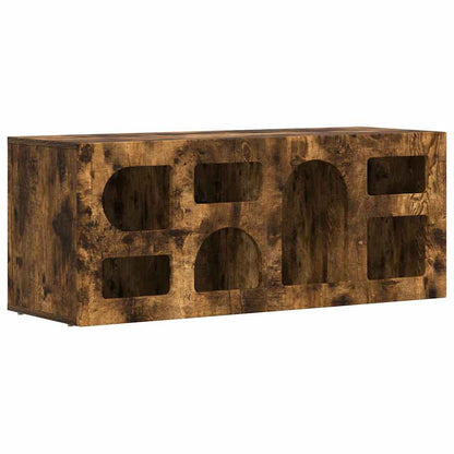 vidaXL TV Cabinet ELST 100 x 35 x 40 cm Smoked Oak Engineered Wood
