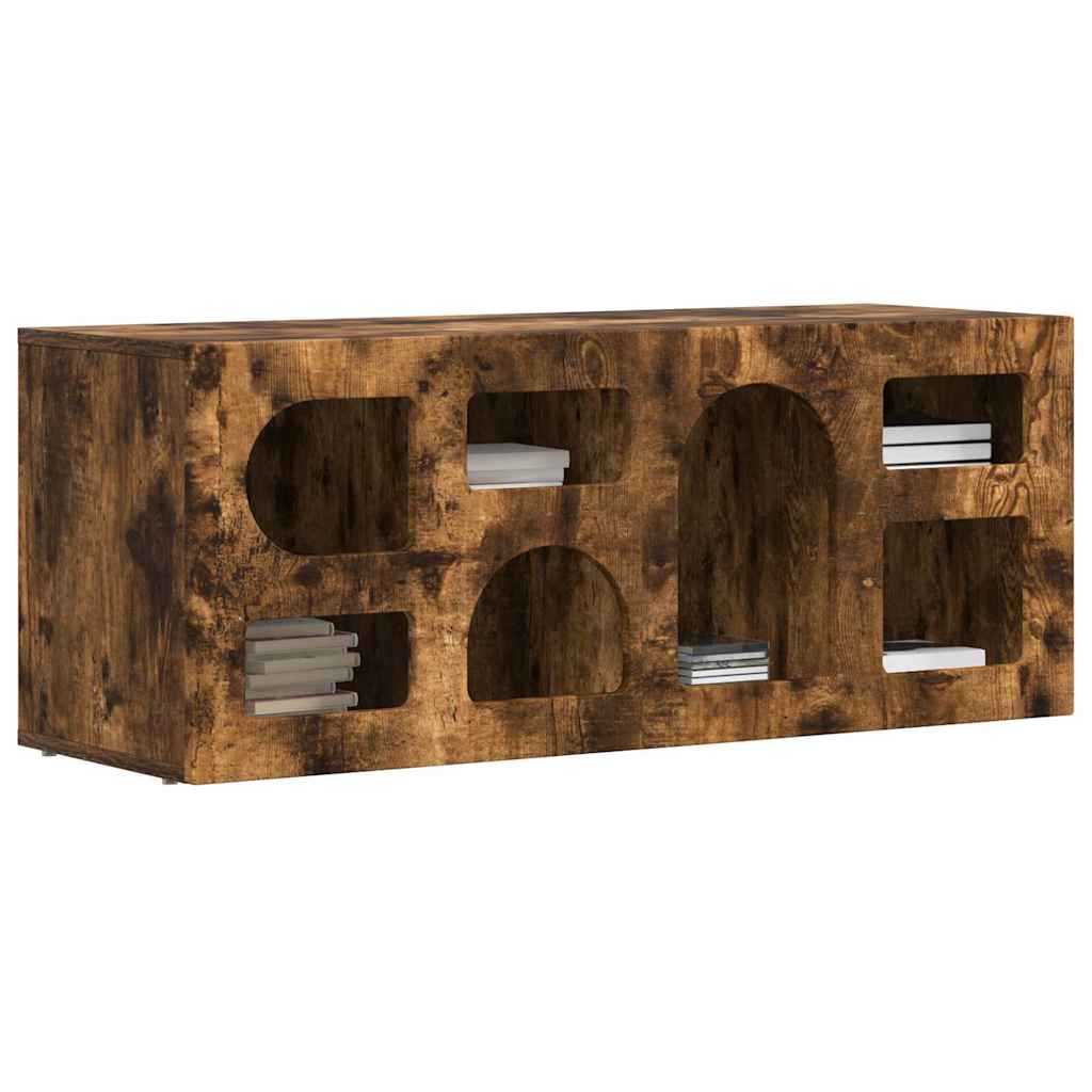 vidaXL TV Cabinet ELST 100 x 35 x 40 cm Smoked Oak Engineered Wood