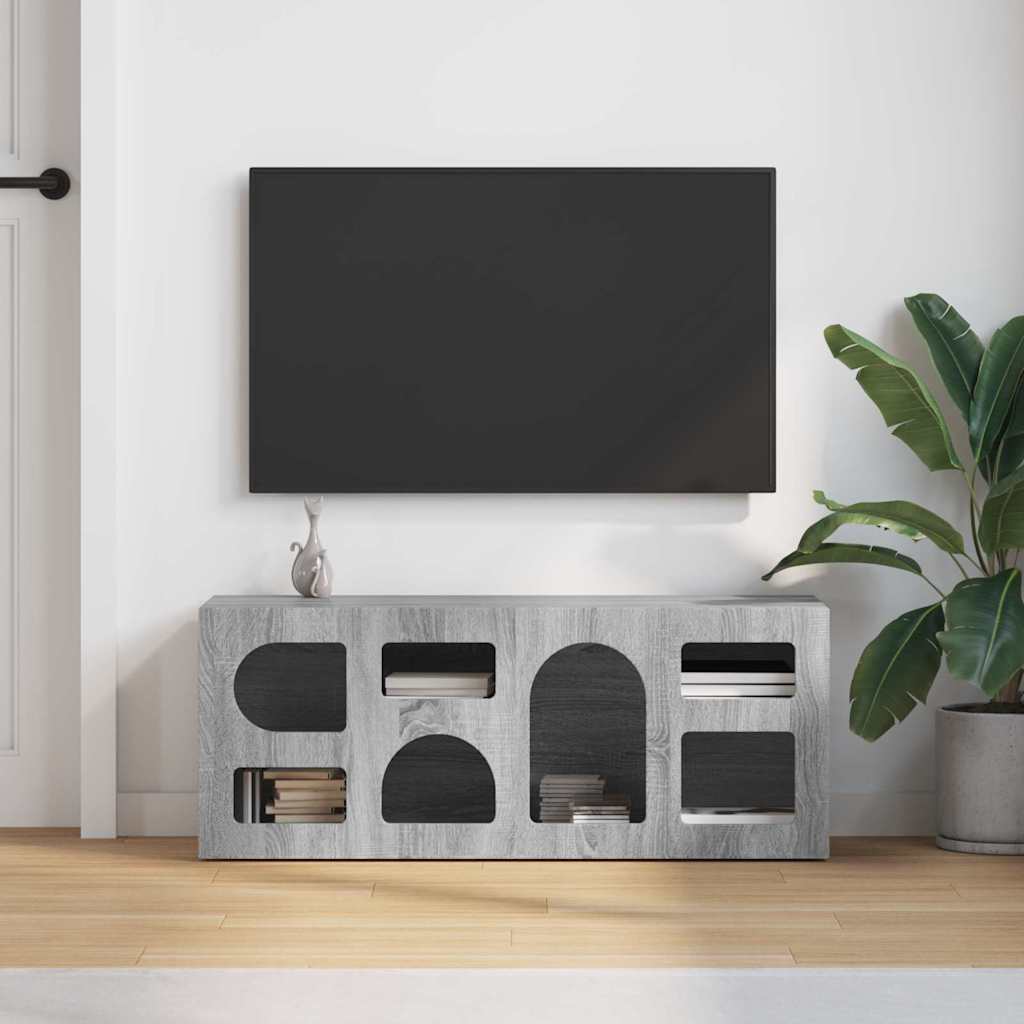 vidaXL TV Cabinet ELST 100 x 35 x 40 cm Grey Sonoma Engineered Wood