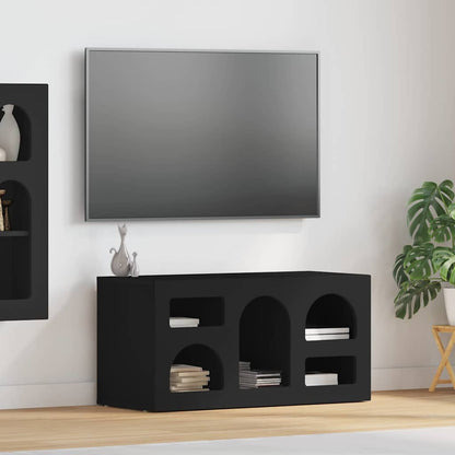 vidaXL TV Cabinet ELST 80 x 35 x 40 cm Black Engineered Wood