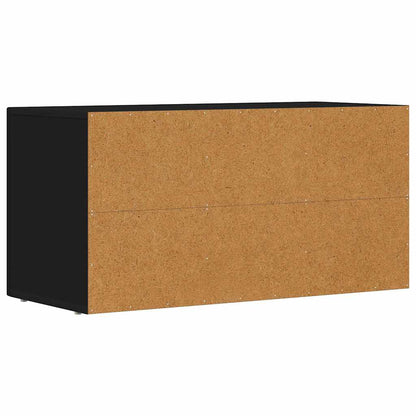 vidaXL TV Cabinet ELST 80 x 35 x 40 cm Black Engineered Wood