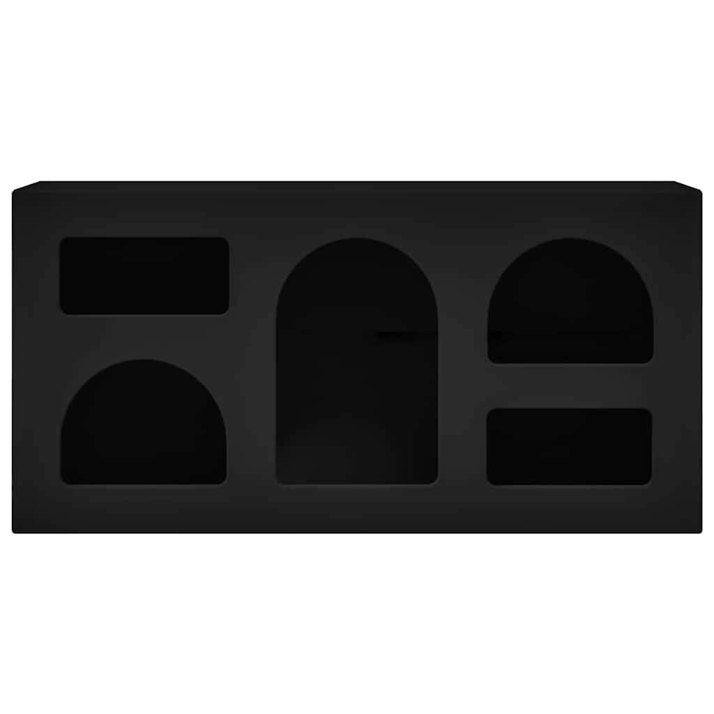 vidaXL TV Cabinet ELST 80 x 35 x 40 cm Black Engineered Wood