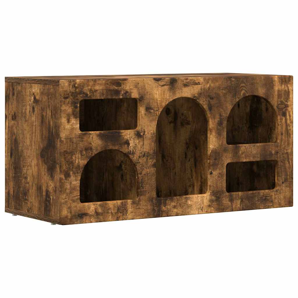 vidaXL TV Cabinet ELST 80 x 35 x 40 cm Smoked Oak Engineered Wood