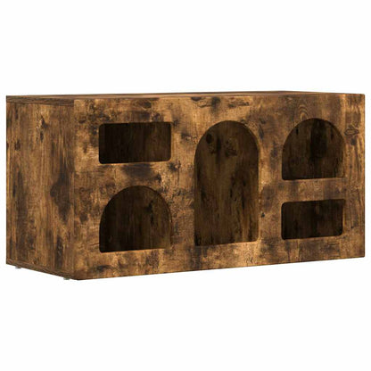 vidaXL TV Cabinet ELST 80 x 35 x 40 cm Smoked Oak Engineered Wood