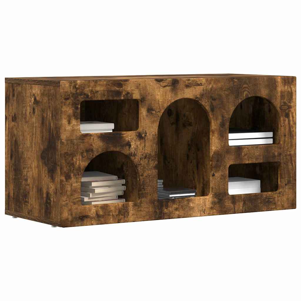 vidaXL TV Cabinet ELST 80 x 35 x 40 cm Smoked Oak Engineered Wood