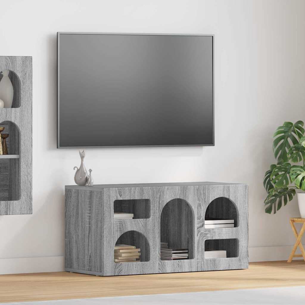 vidaXL TV Cabinet ELST 80 x 35 x 40 cm Grey Sonoma Engineered Wood