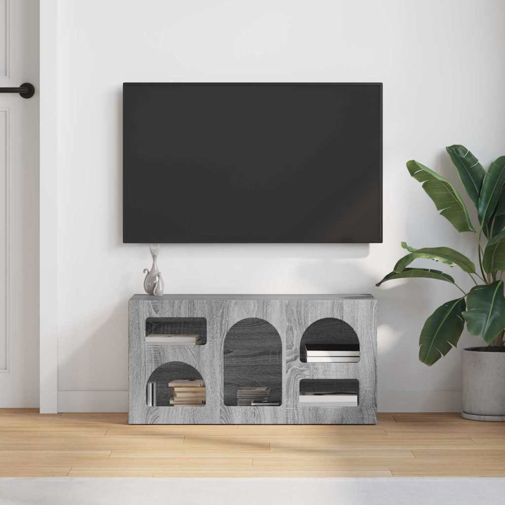 vidaXL TV Cabinet ELST 80 x 35 x 40 cm Grey Sonoma Engineered Wood
