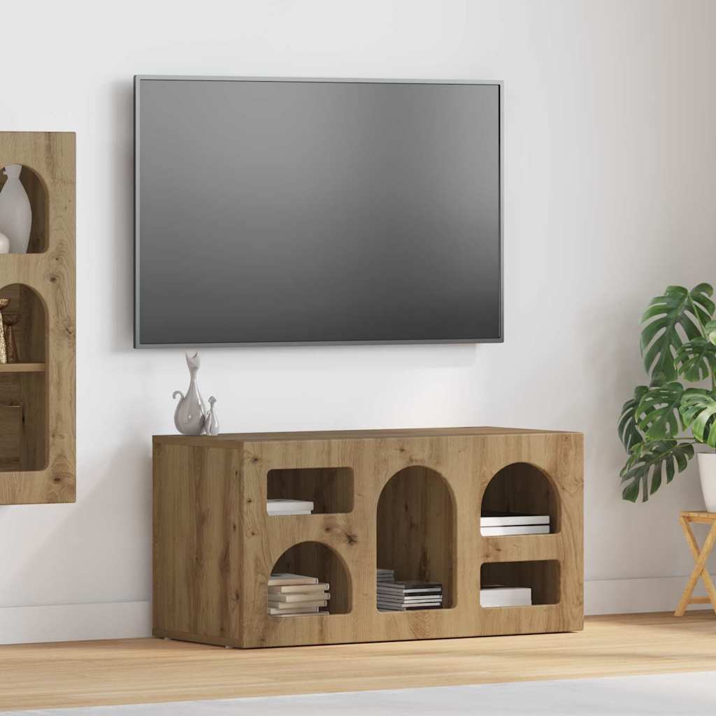 vidaXL TV Cabinet ELST 80 x 35 x 40 cm Artisan Oak Engineered Wood