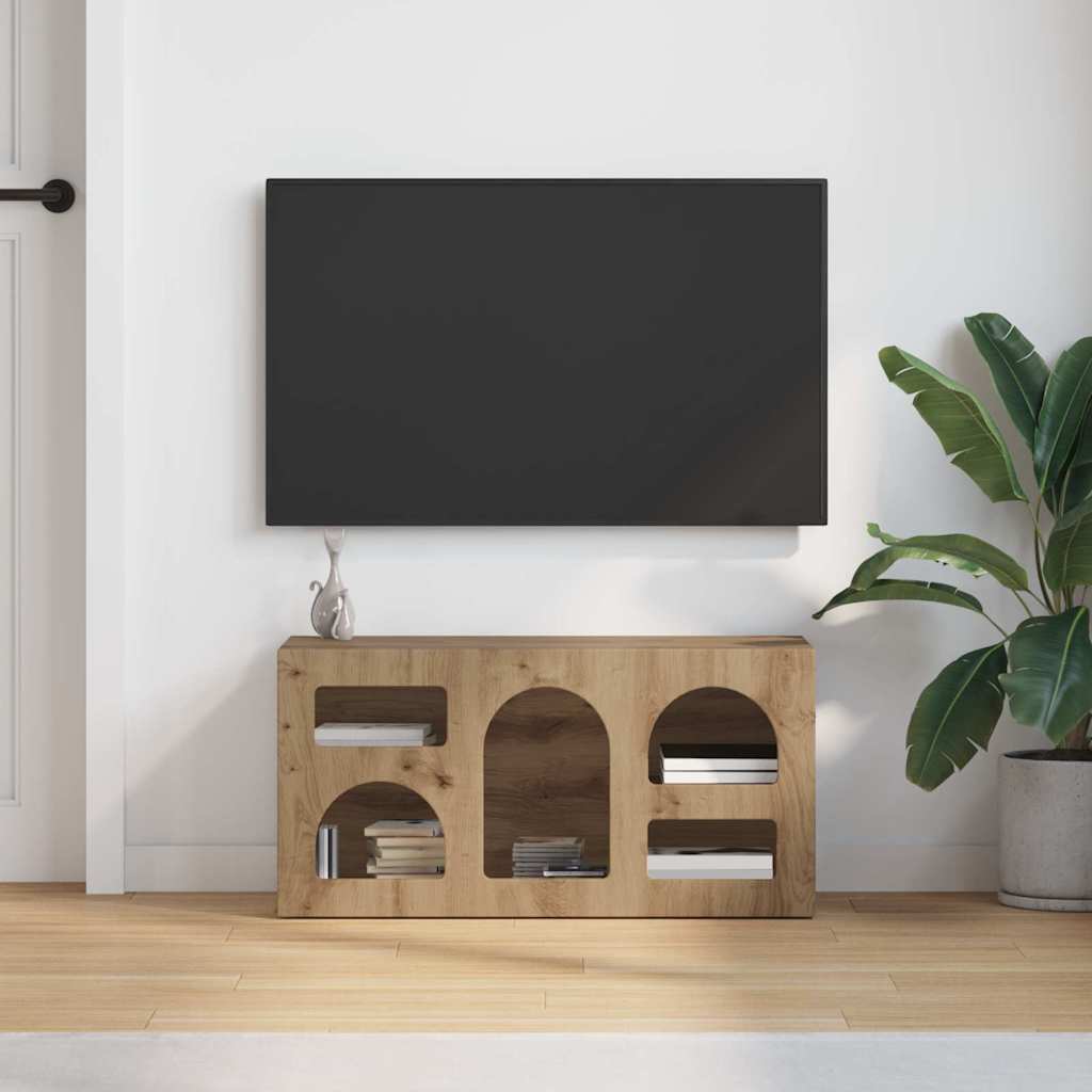 vidaXL TV Cabinet ELST 80 x 35 x 40 cm Artisan Oak Engineered Wood