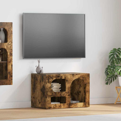 vidaXL TV Cabinet ELST 60 x 35 x 40 cm Smoked Oak Engineered Wood