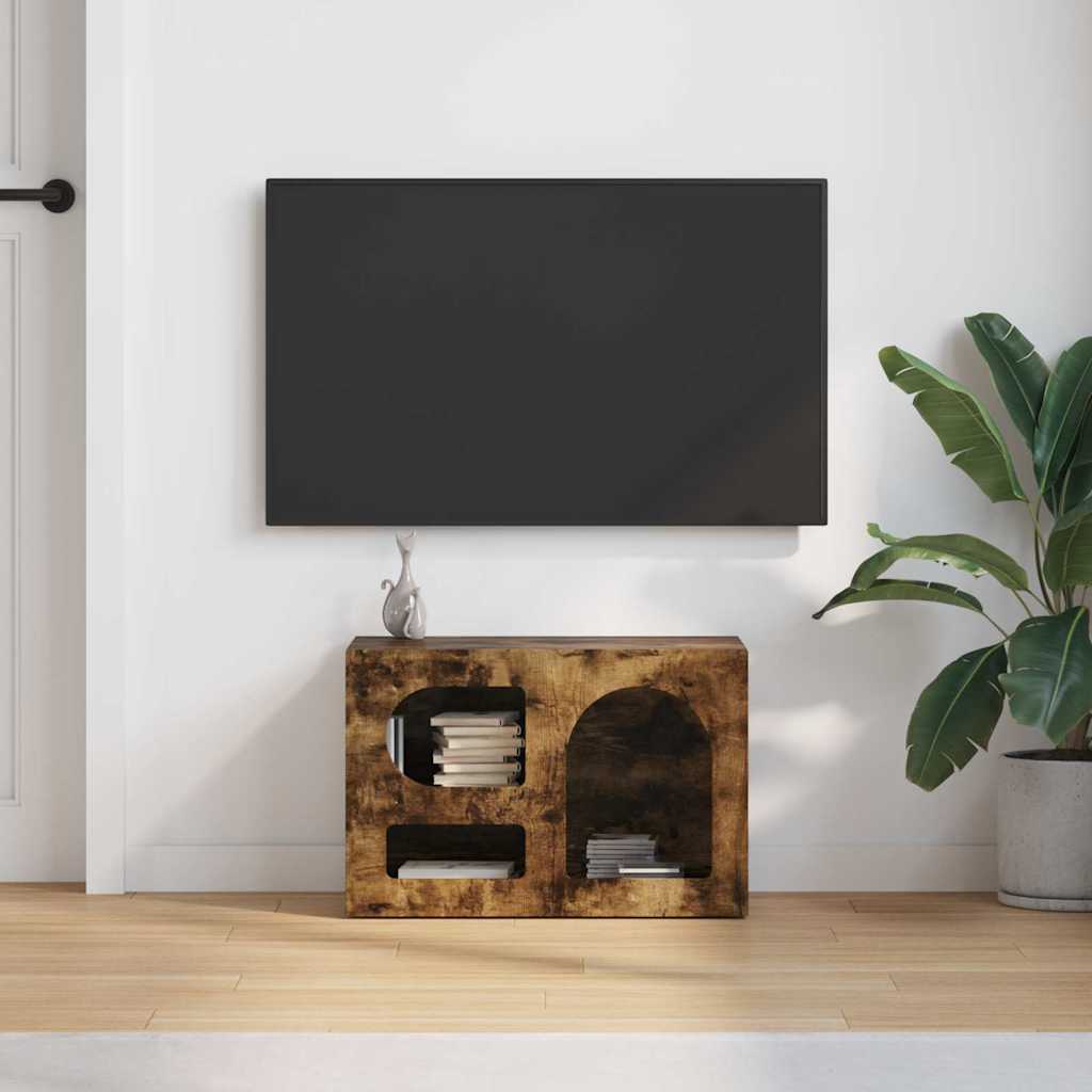 vidaXL TV Cabinet ELST 60 x 35 x 40 cm Smoked Oak Engineered Wood