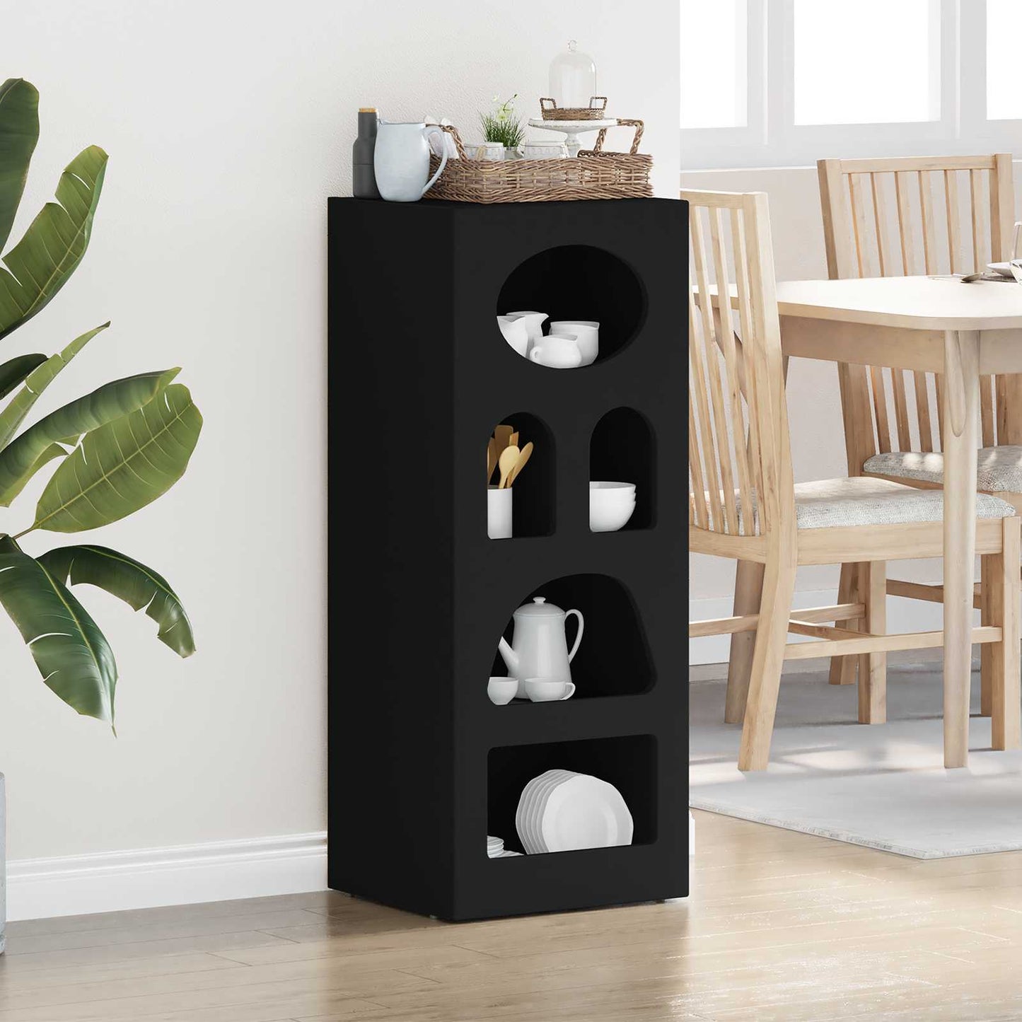 vidaXL Sideboard ELST Black 40 x 35 x 100.5 cm Engineered Wood
