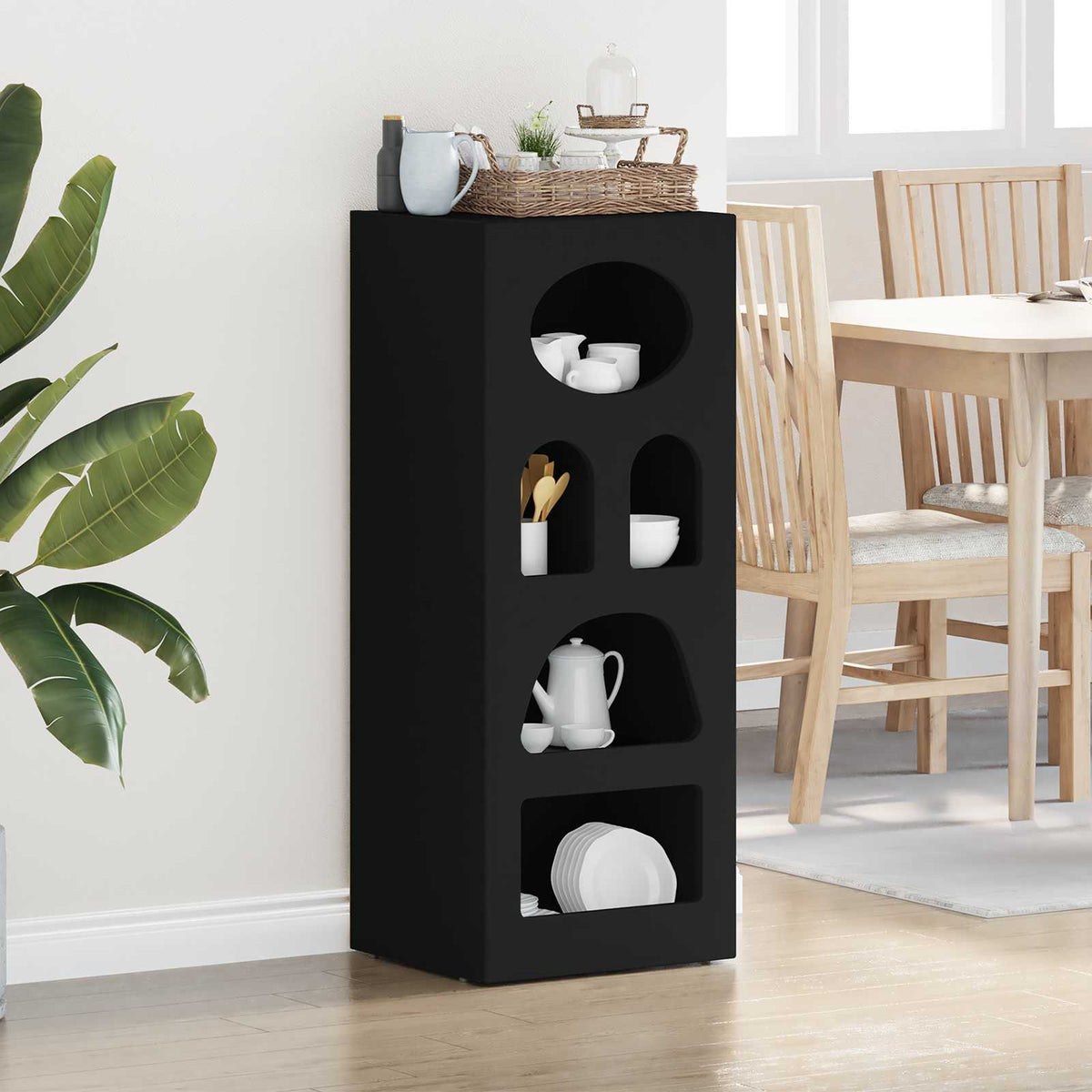 vidaXL Sideboard ELST Black 40 x 35 x 100.5 cm Engineered Wood