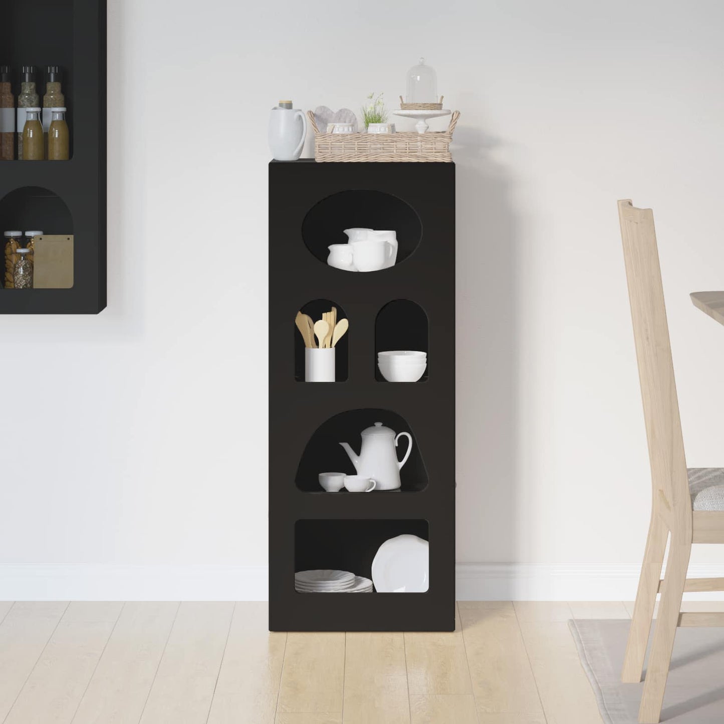 vidaXL Sideboard ELST Black 40 x 35 x 100.5 cm Engineered Wood