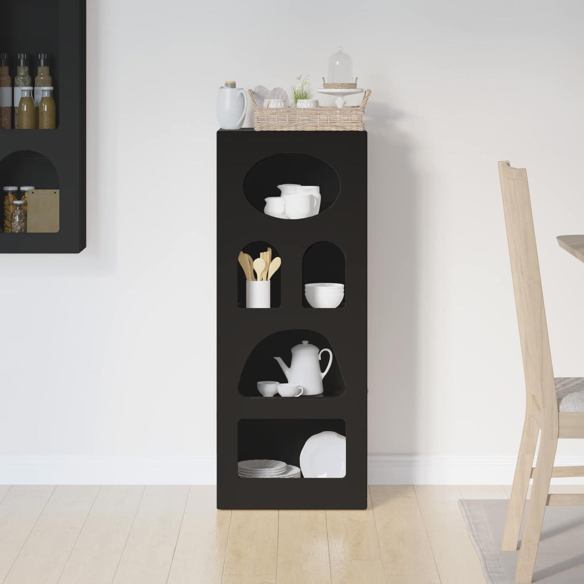 vidaXL Sideboard ELST Black 40 x 35 x 100.5 cm Engineered Wood