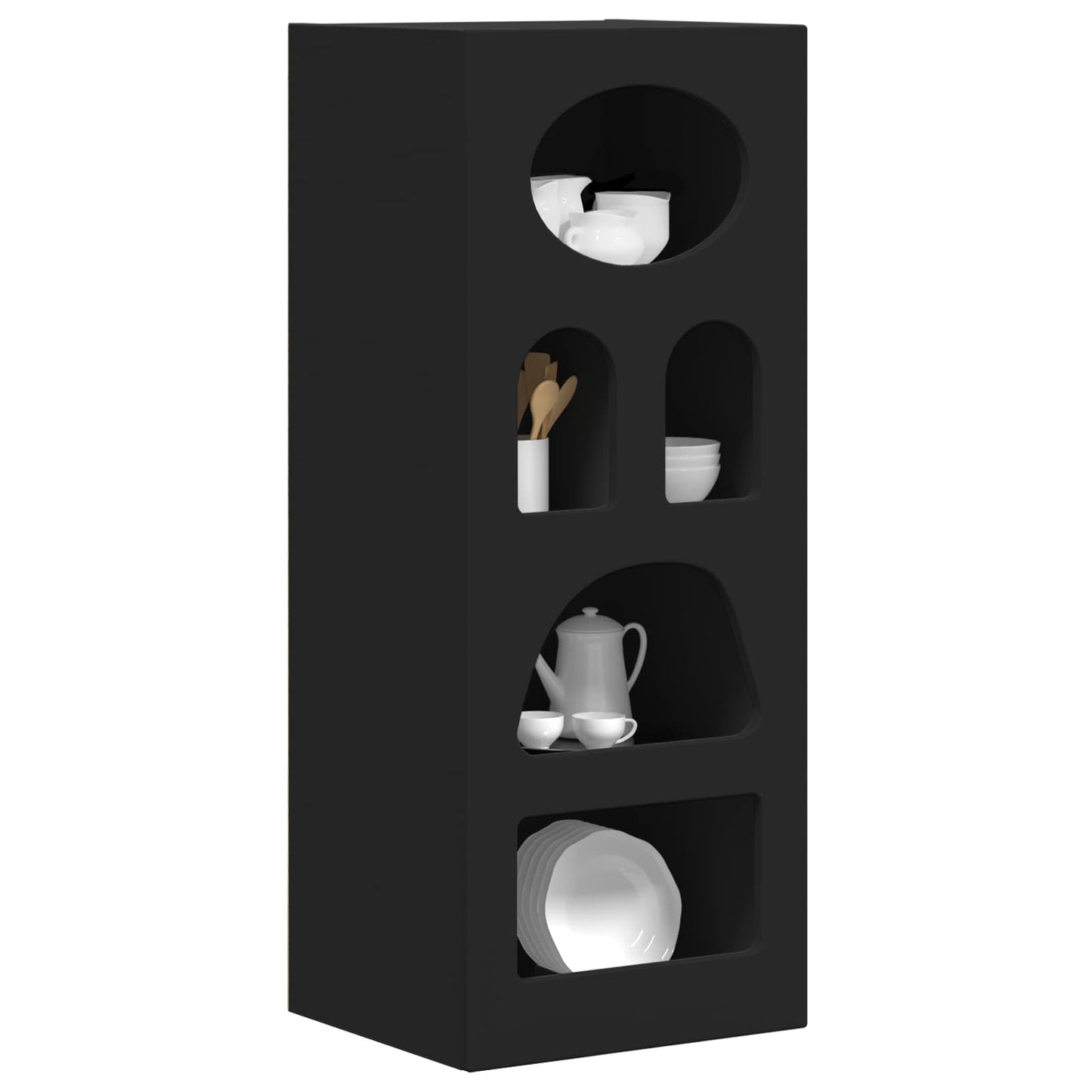 vidaXL Sideboard ELST Black 40 x 35 x 100.5 cm Engineered Wood