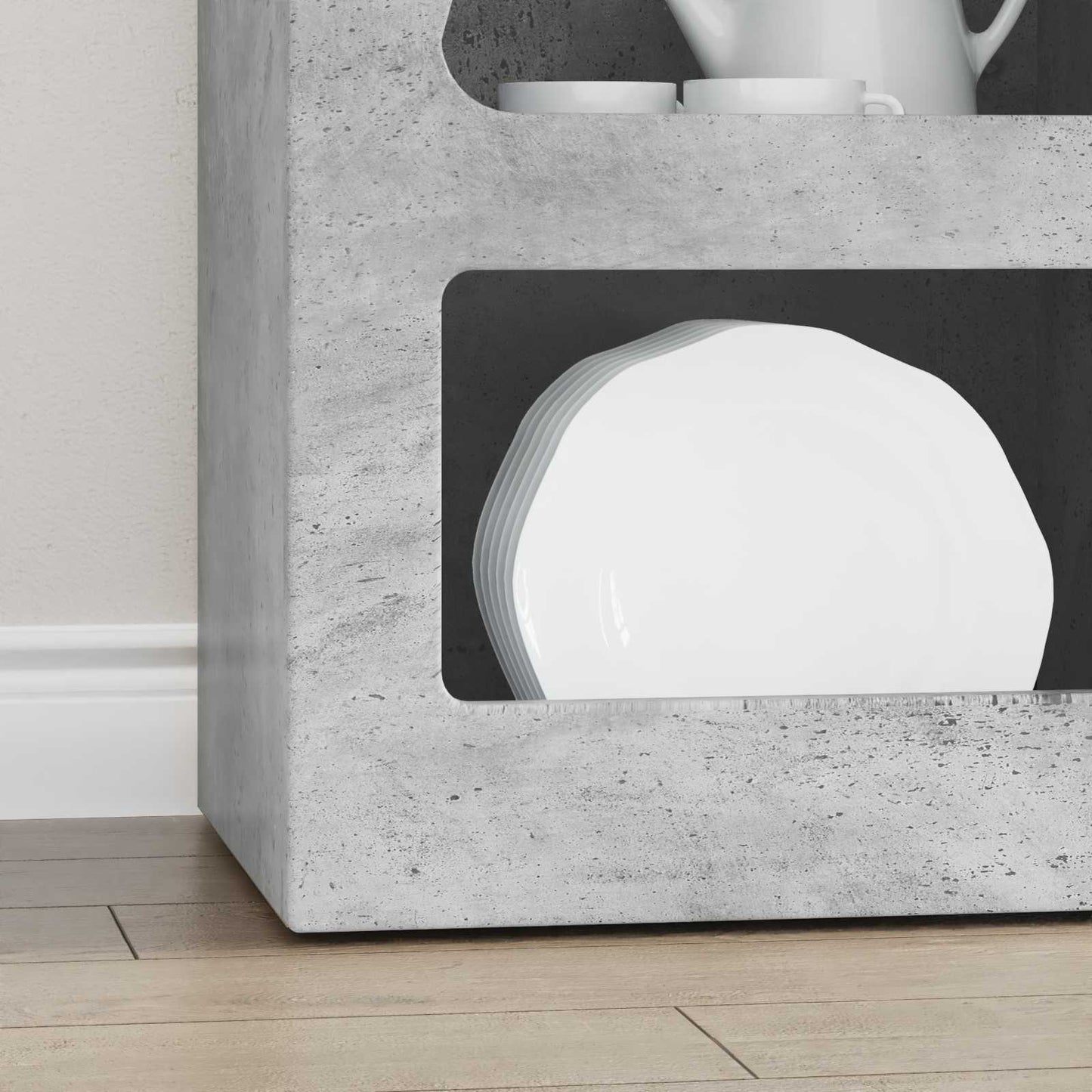 vidaXL Sideboard ELST Concrete Grey 40 x 35 x 100.5 cm Engineered Wood