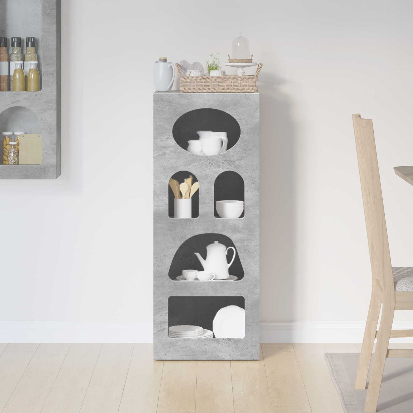 vidaXL Sideboard ELST Concrete Grey 40 x 35 x 100.5 cm Engineered Wood