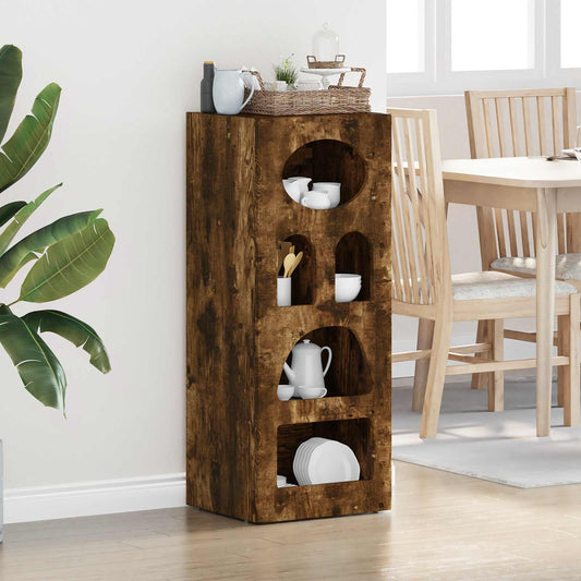 vidaXL Sideboard ELST Smoked Oak 40 x 35 x 100.5 cm Engineered Wood