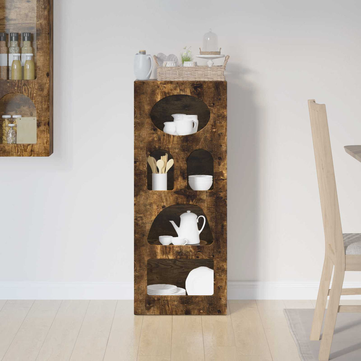 vidaXL Sideboard ELST Smoked Oak 40 x 35 x 100.5 cm Engineered Wood