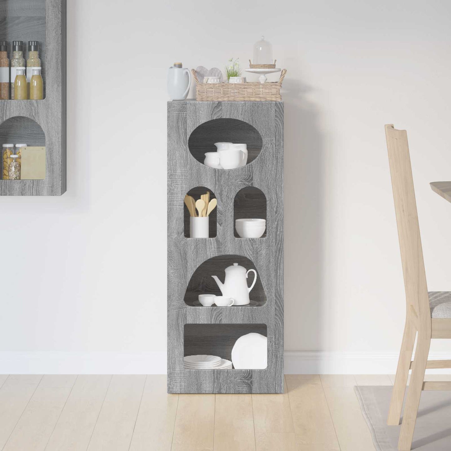 vidaXL Sideboard ELST Grey Sonoma 40 x 35 x 100.5 cm Engineered Wood
