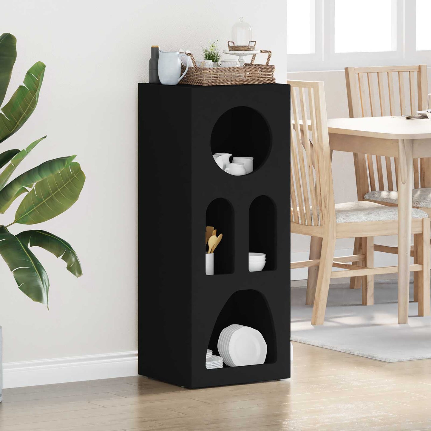 vidaXL Sideboard ELST Black 40 x 35 x 100.5 cm Engineered Wood