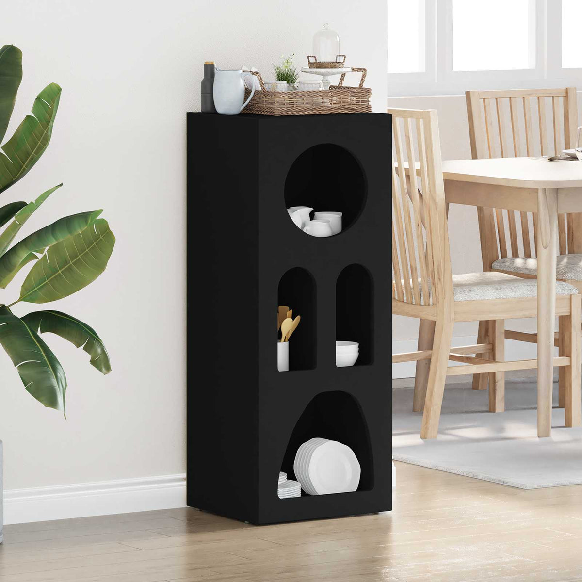 vidaXL Sideboard ELST Black 40 x 35 x 100.5 cm Engineered Wood