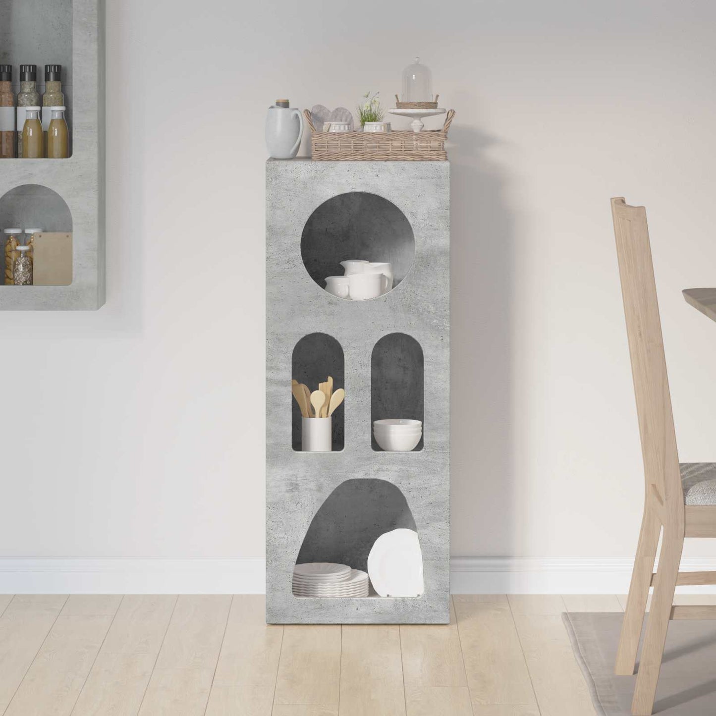vidaXL Sideboard ELST Concrete Grey 40 x 35 x 100.5 cm Engineered Wood