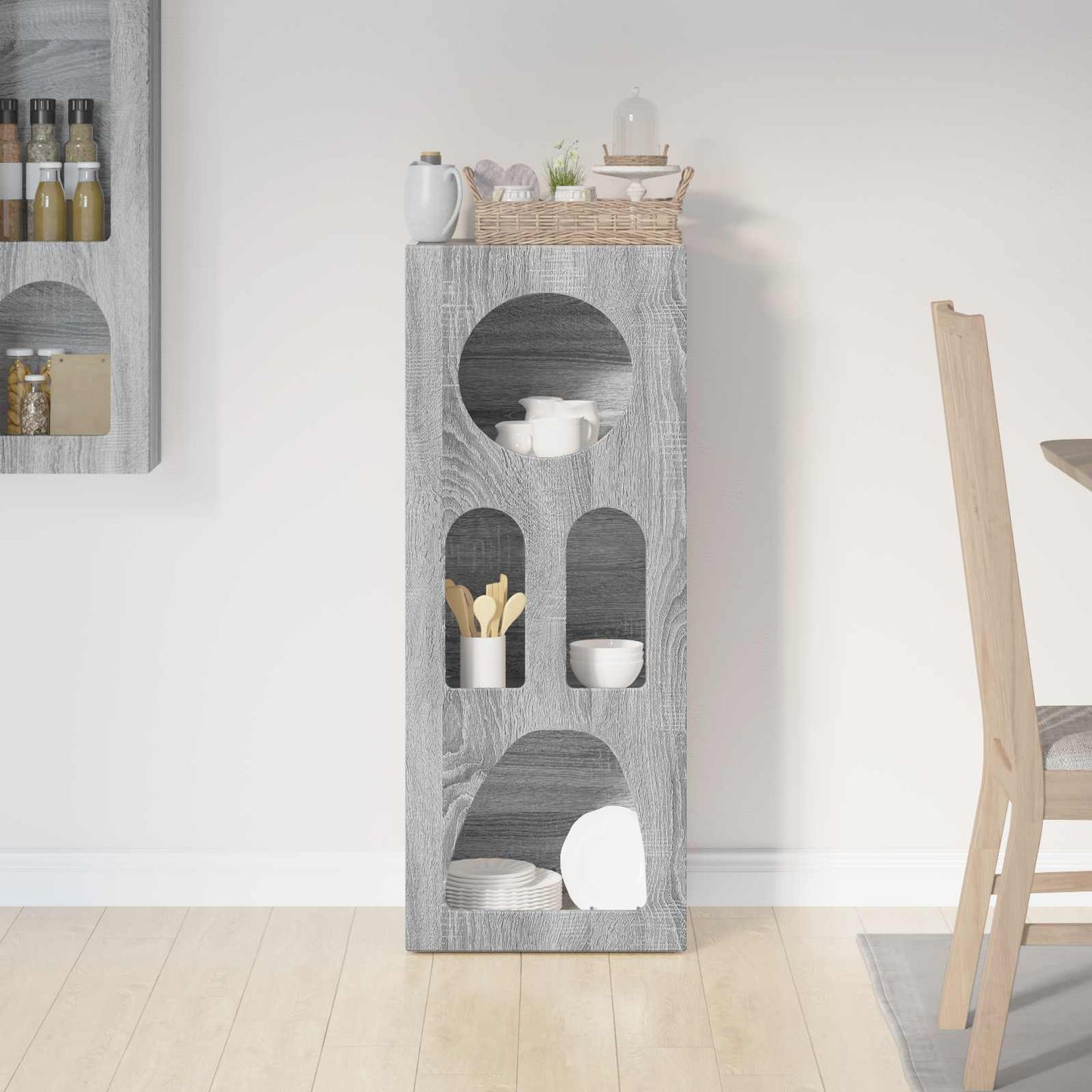 vidaXL Sideboard ELST Grey Sonoma 40 x 35 x 100.5 cm Engineered Wood