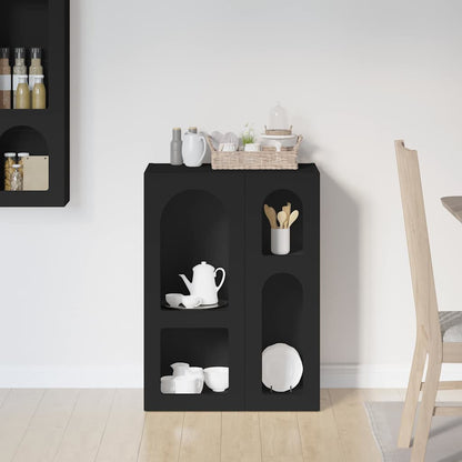 vidaXL Sideboard ELST Black 59 x 35 x 80.5 cm Engineered Wood