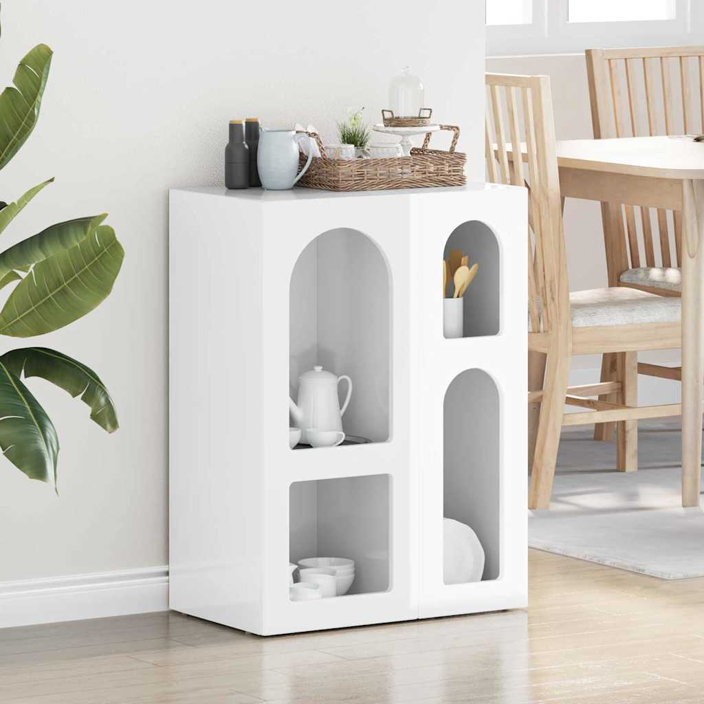 vidaXL Sideboard ELST High Gloss White 59 x 35 x 80.5 cm