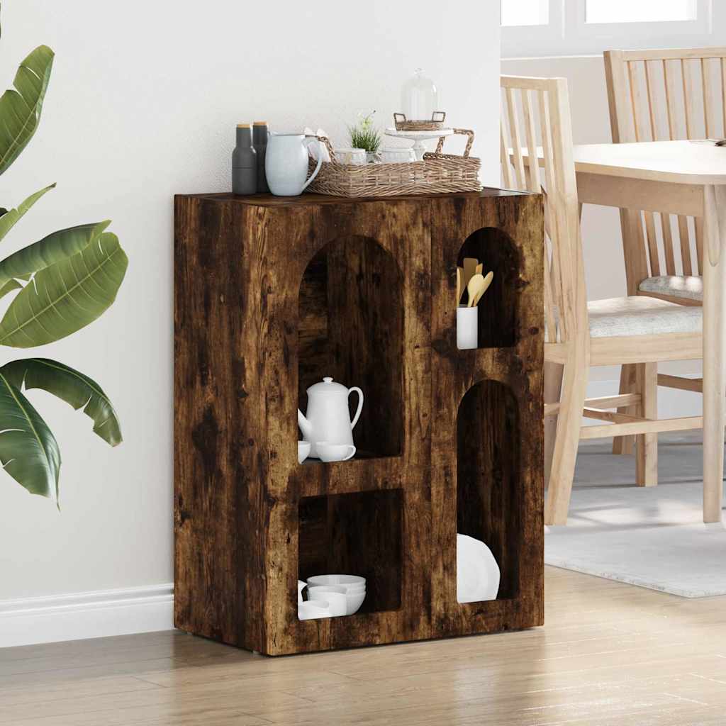 vidaXL Sideboard ELST Smoked Oak 59 x 35 x 80.5 cm Engineered Wood