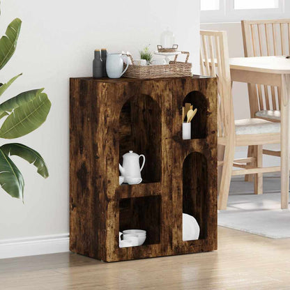 vidaXL Sideboard ELST Smoked Oak 59 x 35 x 80.5 cm Engineered Wood