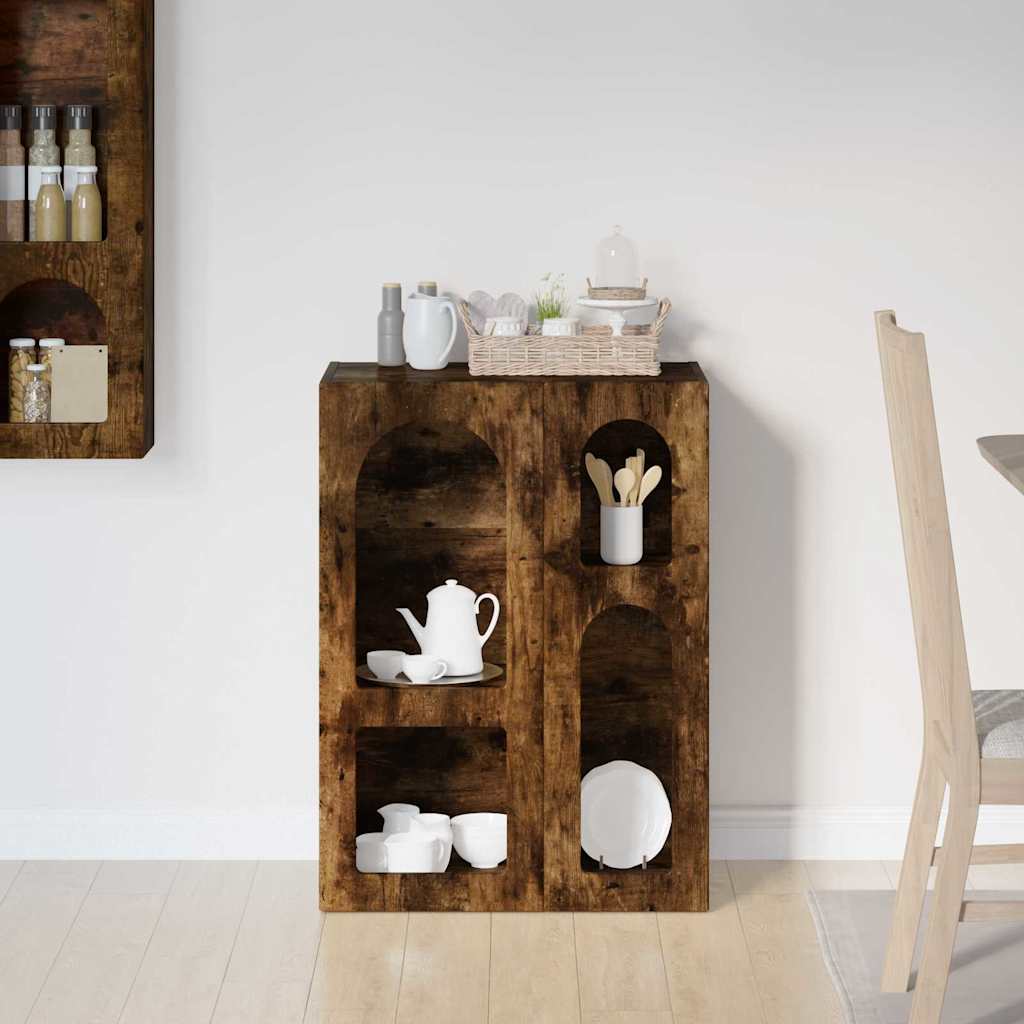 vidaXL Sideboard ELST Smoked Oak 59 x 35 x 80.5 cm Engineered Wood